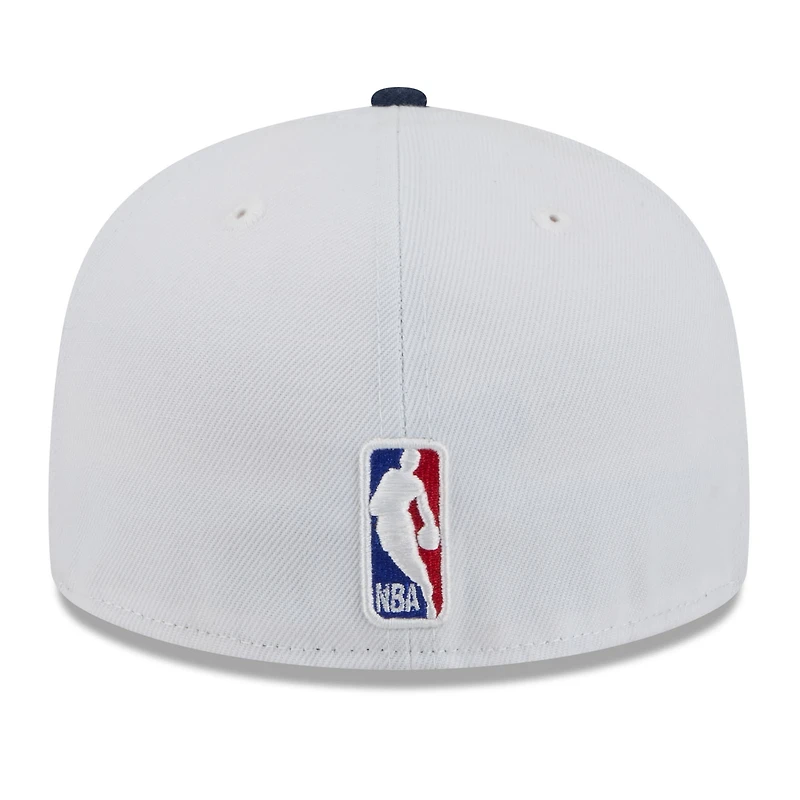 Casquette ajustée New Era 59FIFTY pour homme, blanche et marine, Memphis Grizzlies, édition City 2025/26