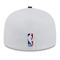 Casquette ajustée New Era 59FIFTY pour homme, blanche et marine, Memphis Grizzlies, édition City 2025/26