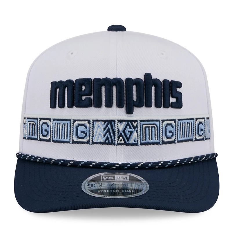 Men's New Era White/Navy Memphis Grizzlies 2025/26 City Edition 9SEVENTY Adjustable Hat