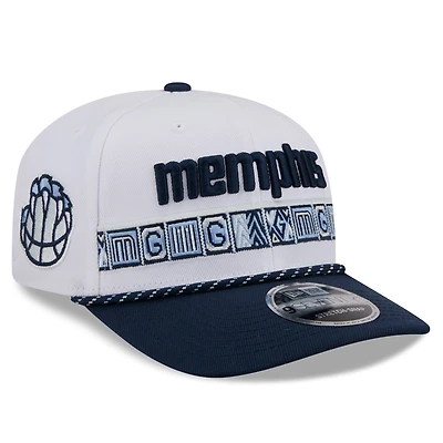 Casquette ajustable New Era blanche et marine Memphis Grizzlies 2025/26 City Edition 9SEVENTY pour homme