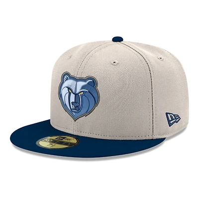 Casquette ajustée New Era 59FIFTY Chrome Memphis Grizzlies blanche et marine pour homme