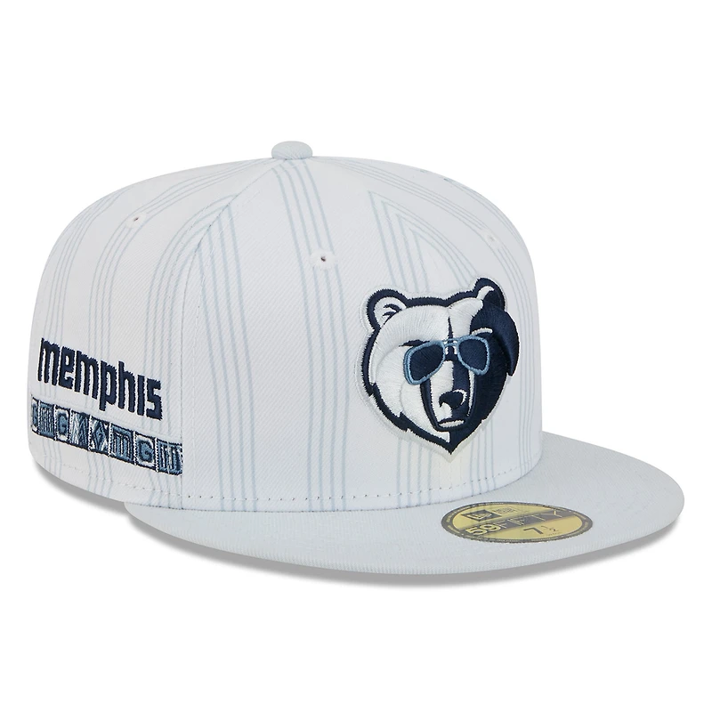 Casquette ajustée New Era blanche Memphis Grizzlies 2025/26 City Edition Alternate 59FIFTY pour homme