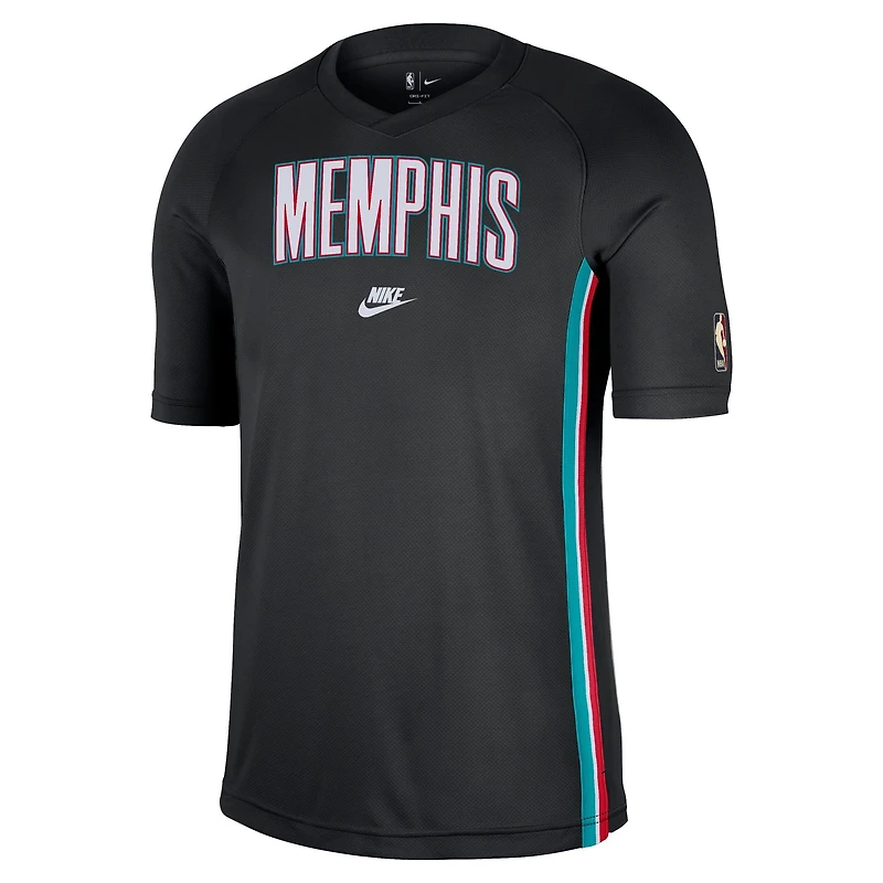 Men's Nike Black Memphis Grizzlies Classic Edition Hardwood Classics Authentic Game Shooting Dri-FIT Raglan T-Shirt
