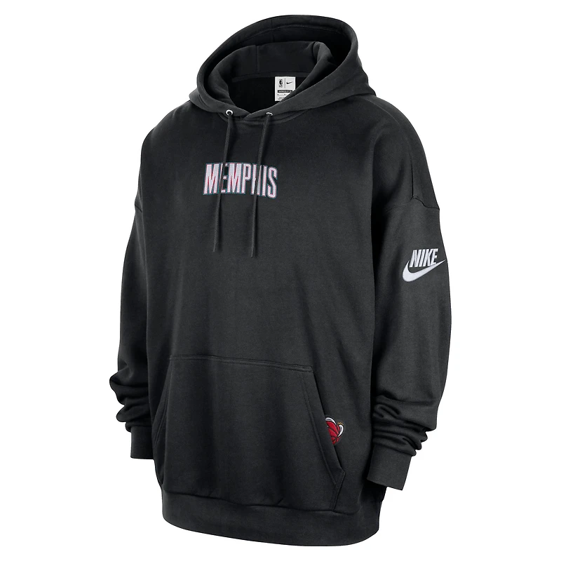 Sweat à capuche en molleton épais Nike Black Memphis Grizzlies Classic Edition Hardwood Classics Premium Club pour homme