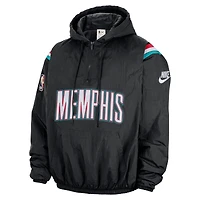 Sweat à capuche demi-zippé Nike Black Memphis Grizzlies Classic Edition Hardwood Classics Therma-FIT pour homme