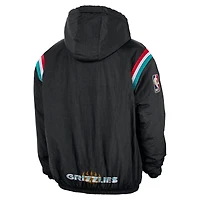 Men's Nike Black Memphis Grizzlies Hardwood Classics Therma-FIT Half-Zip Hooded Windbreaker