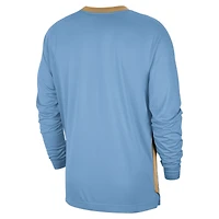 Men's Nike Light Blue Memphis Grizzlies 2024/25 City Edition Authentic Pregame Performance Long Sleeve Shooting T-Shirt