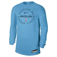 Men's Nike Light Blue Memphis Grizzlies 2024/25 Legend On-Court Practice Long Sleeve T-Shirt