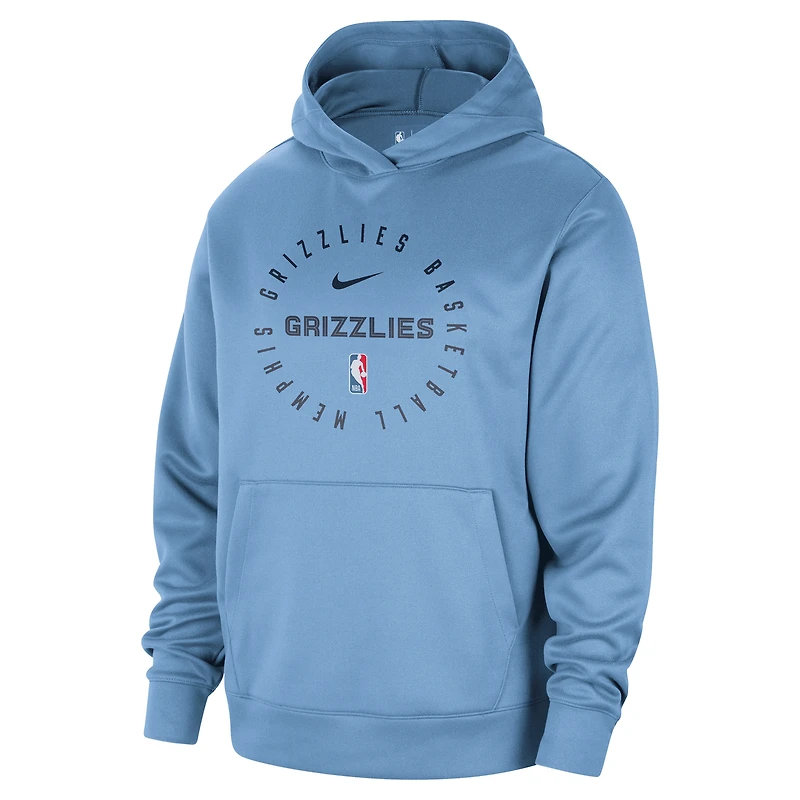 Sweat à capuche Nike bleu marine Memphis Grizzlies 2024/25 Spotlight On-Court Practice Performance pour homme