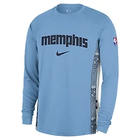 Men's Nike  Light Blue Memphis Grizzlies 2025/26 City Edition Authentic Pregame Dri-FIT Long Sleeve Shooting T-Shirt