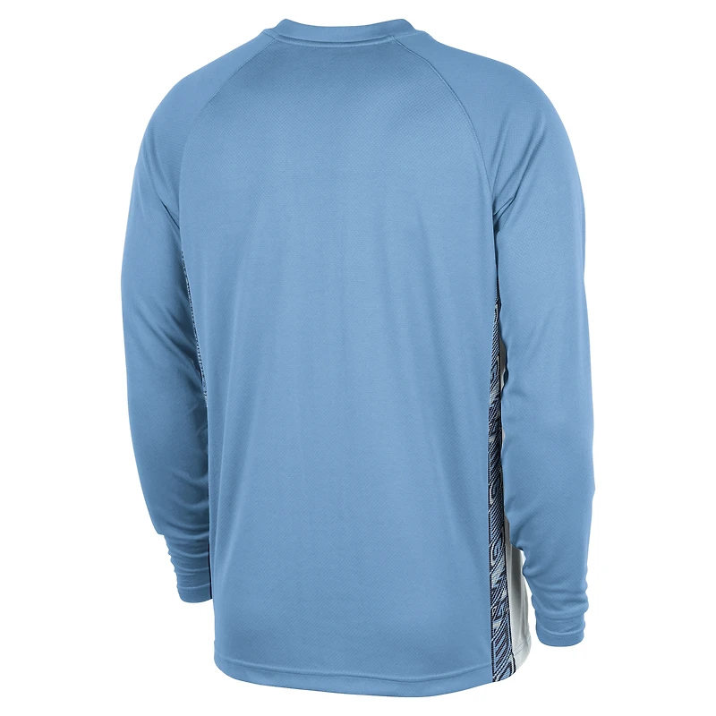 T-shirt d'entraînement à manches longues Nike Light Blue Memphis Grizzlies 2025/26 City Edition Authentic Pregame Dri-FIT pour homme