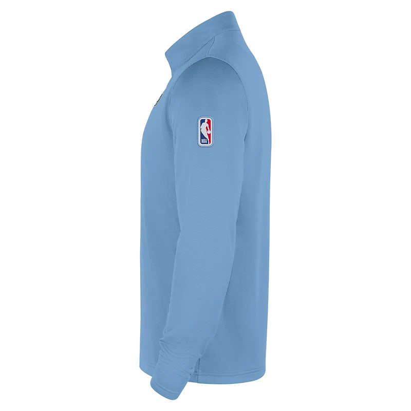Men's Nike  Light Blue Memphis Grizzlies 2025/26 City Edition Remix Authentic Coaches Dri-FIT Half-Zip Top