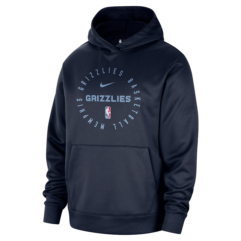 Men's Nike Navy Memphis Grizzlies 2024/25 Spotlight On-Court Practice Performance Pullover Hoodie
