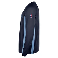 Maillot de tir Nike bleu marine Memphis Grizzlies 2025/26 Authentic Pre-Game Legend Dri-FIT à manches longues pour homme