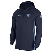 Men's Nike  Navy Memphis Grizzlies Authentic On Court Zone Quarter-Zip Dri-FIT Hoodie Jacket
