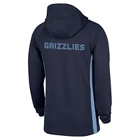 Men's Nike  Navy Memphis Grizzlies Authentic On Court Zone Quarter-Zip Dri-FIT Hoodie Jacket