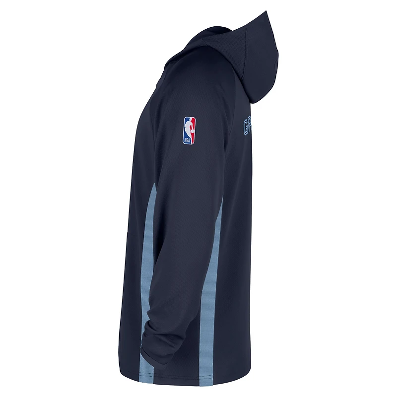 Men's Nike  Navy Memphis Grizzlies Authentic On Court Zone Quarter-Zip Dri-FIT Hoodie Jacket