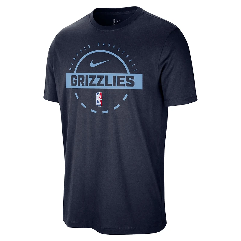 T-shirt d'entraînement Nike bleu marine authentique des Memphis Grizzlies pour homme