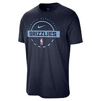 T-shirt d'entraînement Nike bleu marine authentique des Memphis Grizzlies pour homme