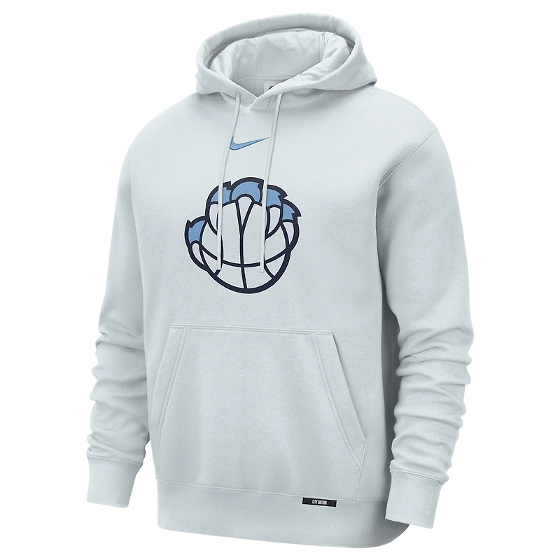 Men's Nike Silver Memphis Grizzlies 2025/26 City Edition Essential Logo Remix Hoodie