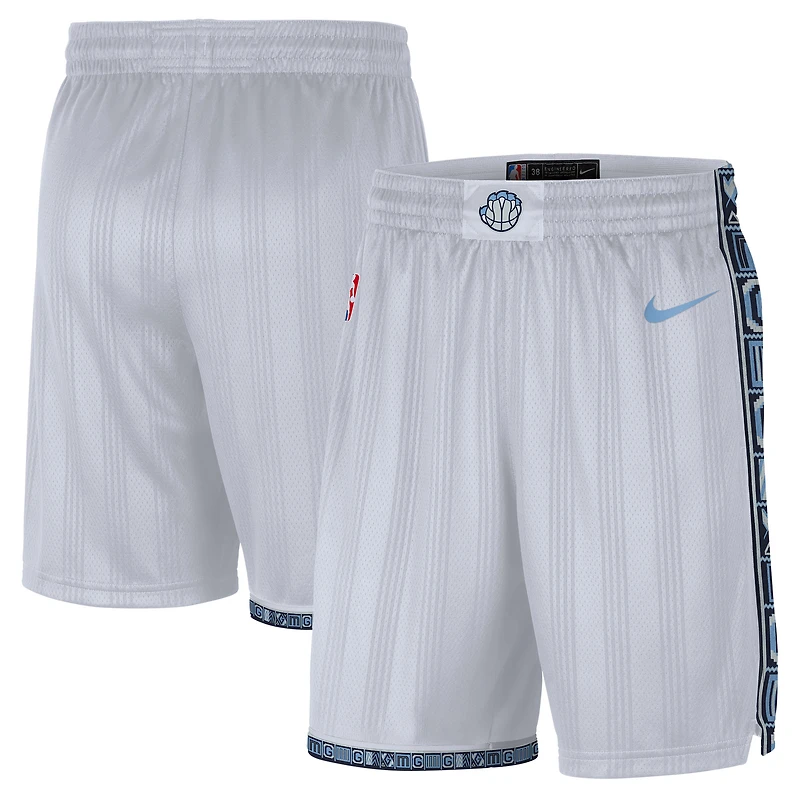 Short Nike Swingman blanc Memphis Grizzlies 2025/26 City Edition Remix Dri-FIT pour homme