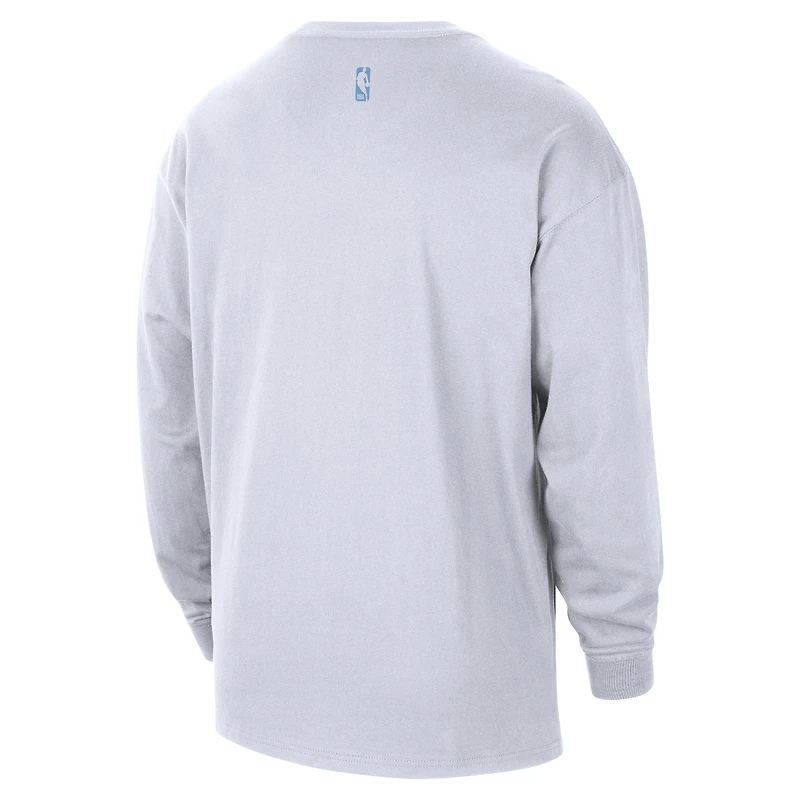 Men's Nike White Memphis Grizzlies 2025/26 City Edition Remix Essential Logo Long Sleeve T-Shirt