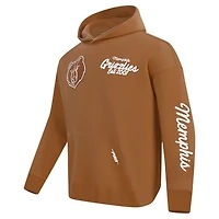 Men's Pro Standard Brown Memphis Grizzlies Paint the City Drop Shoulder Pullover Hoodie