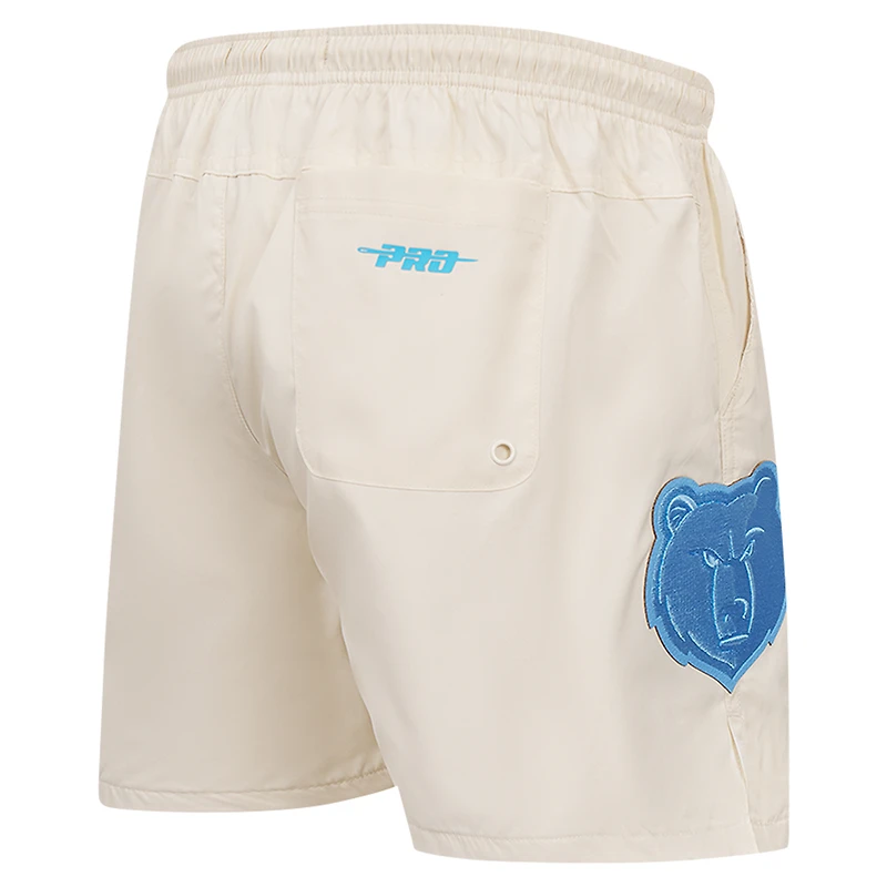 Short tissé triple ton sur Pro Standard pour hommes, crème Memphis Grizzlies