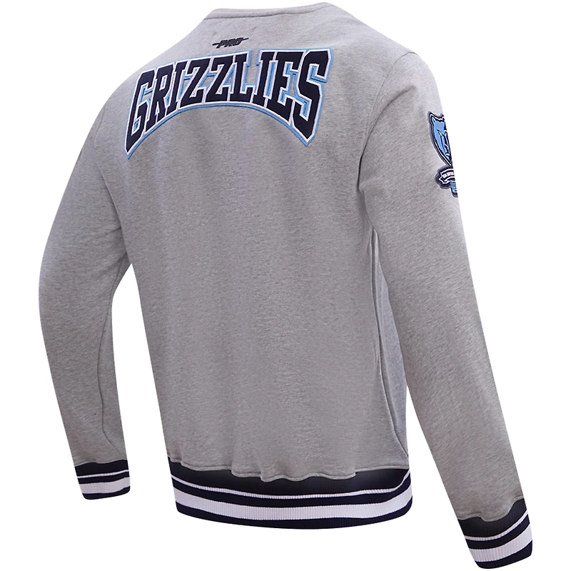 Men's Pro Standard Heather Gray Memphis Grizzlies Crest Emblem Pullover Sweatshirt