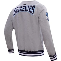 Men's Pro Standard Heather Gray Memphis Grizzlies Crest Emblem Pullover Sweatshirt