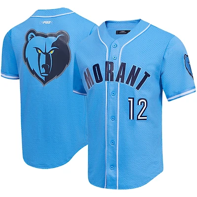 Chemise de baseball boutonnée Pro Standard Ja Morant bleue Memphis Grizzlies pour homme