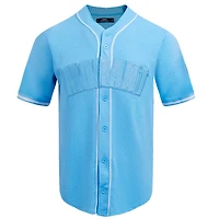 Men's Pro Standard Ja Morant Light Blue Memphis Grizzlies Triple Tonal Mesh Button-Up Top