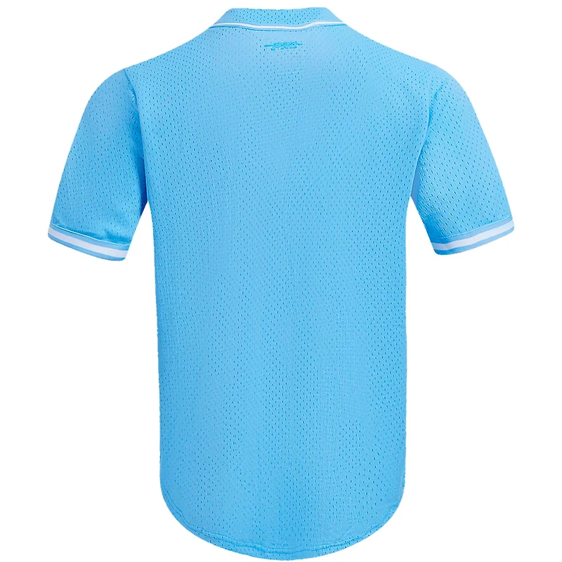 Haut boutonné en maille triple ton sur Pro Standard Ja Morant Memphis Grizzlies bleu clair pour hommes
