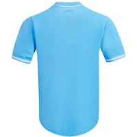 Haut boutonné en maille triple ton sur Pro Standard Ja Morant Memphis Grizzlies bleu clair pour hommes