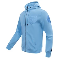 Veste à capuche fermeture éclair intégrale DK triple ton sur Pro Standard bleu clair Memphis Grizzlies pour hommes