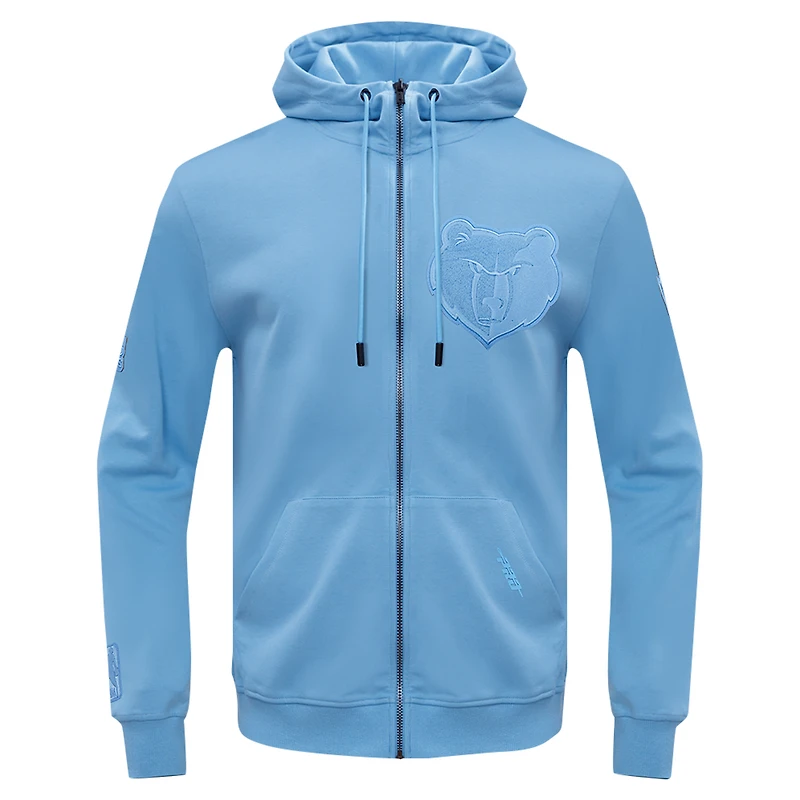 Veste à capuche fermeture éclair intégrale DK triple ton sur Pro Standard bleu clair Memphis Grizzlies pour hommes