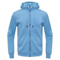 Veste à capuche fermeture éclair intégrale DK triple ton sur Pro Standard bleu clair Memphis Grizzlies pour hommes