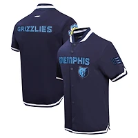 Men's Pro Standard Navy Memphis Grizzlies Classic Warm-Up Full-Snap Jacket