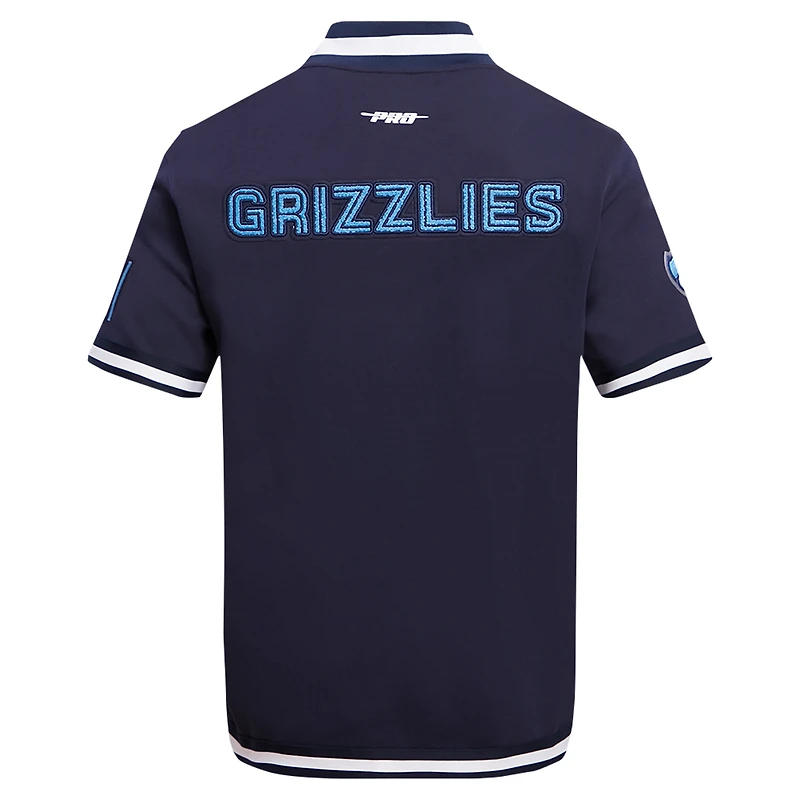 Veste d'échauffement classique à boutons-pression Pro Standard pour hommes, bleu marine Memphis Grizzlies