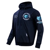 Sweat à capuche hybride entièrement zippé Pro Standard pour hommes, bleu marine, Memphis Grizzlies