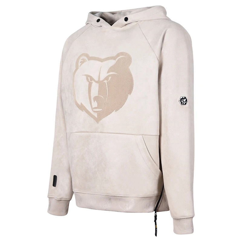 Men's Protege Cream Memphis Grizzlies Eco-Friendly Functional Suede Fashion Tonal Hoodie