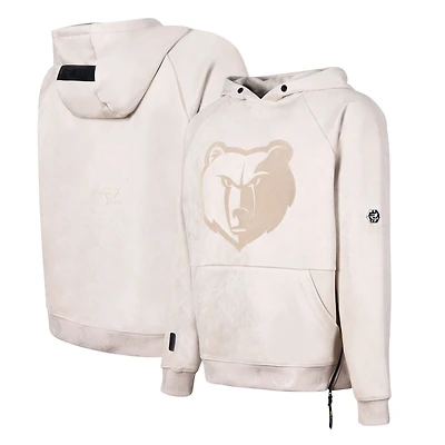 Sweat à capuche pour homme Protege Cream Memphis Grizzlies en daim écologique et fonctionnel, ton sur ton.