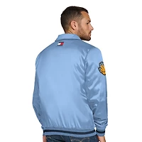 Men's Tommy Jeans Light Blue Memphis Grizzlies Jacob Chain Stitch Applique Full-Snap Varsity Jacket