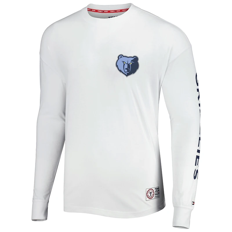 Tommy Jeans pour homme - Ensemble 2 en 1 t-shirt et sweat à capuche Memphis Grizzlies Matthew bleu marine/blanc