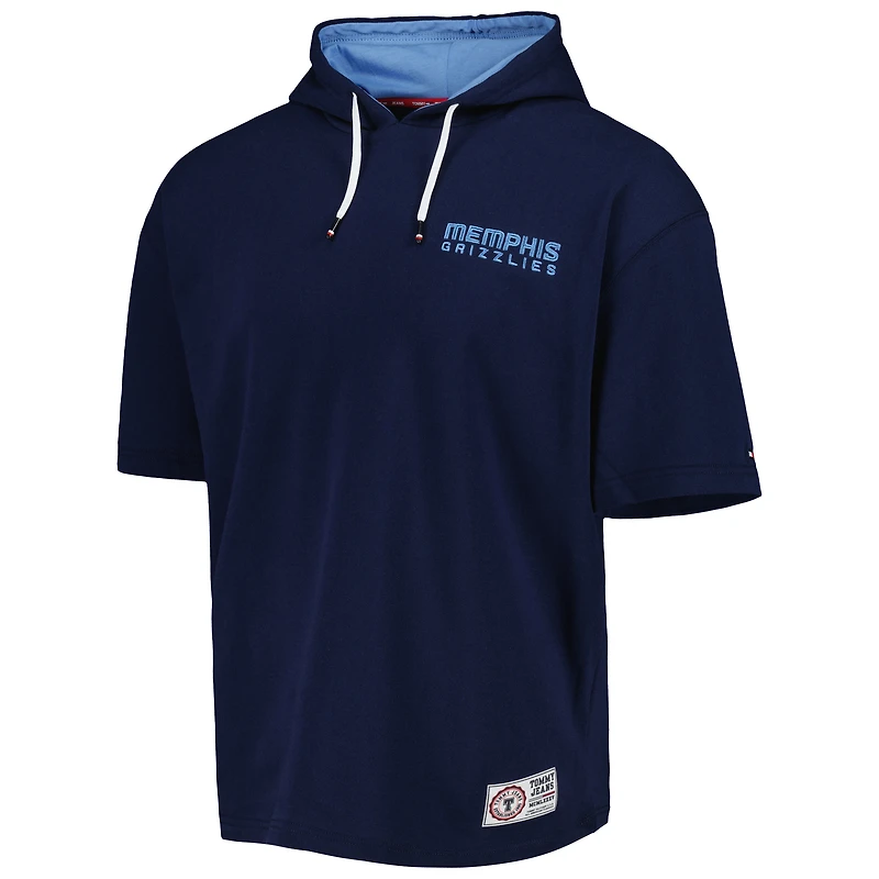 Tommy Jeans pour homme - Ensemble 2 en 1 t-shirt et sweat à capuche Memphis Grizzlies Matthew bleu marine/blanc
