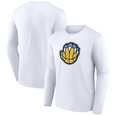 Men's  White Memphis Grizzlies Alternate Logo Long Sleeve T-Shirt