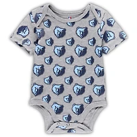 Newborn & Infant Navy/Gray Memphis Grizzlies Two-Pack Double Up Bodysuit Set