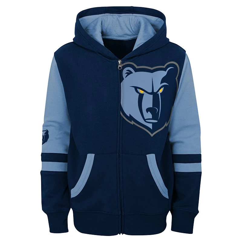 Preschool Navy Memphis Grizzlies Straight To The League Full-Zip Hoodie