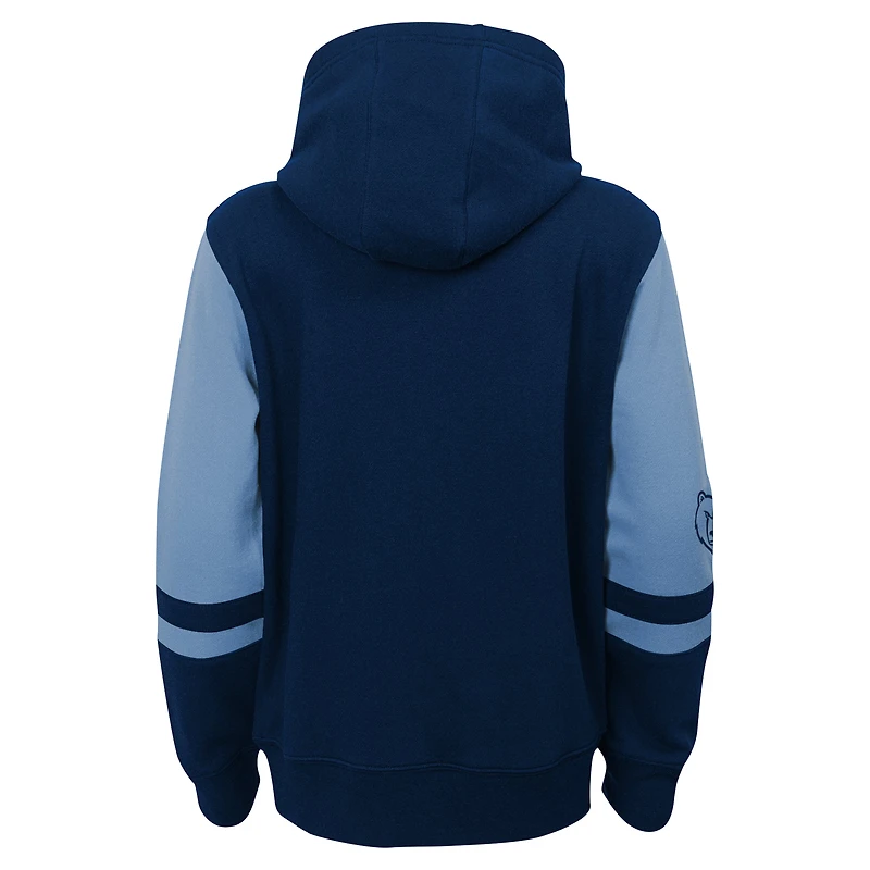 Sweat à capuche zippé bleu marine Memphis Grizzlies Straight To The League pour enfants d'âge préscolaire