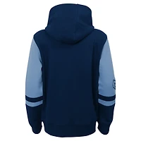 Sweat à capuche zippé bleu marine Memphis Grizzlies Straight To The League pour enfants d'âge préscolaire